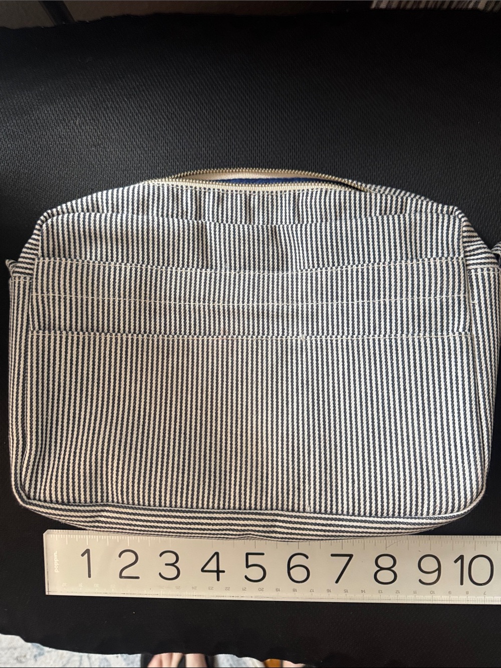 Delfonics Striped Canvas Utility Pouch - Black & White Size M - Picture 3 of 4